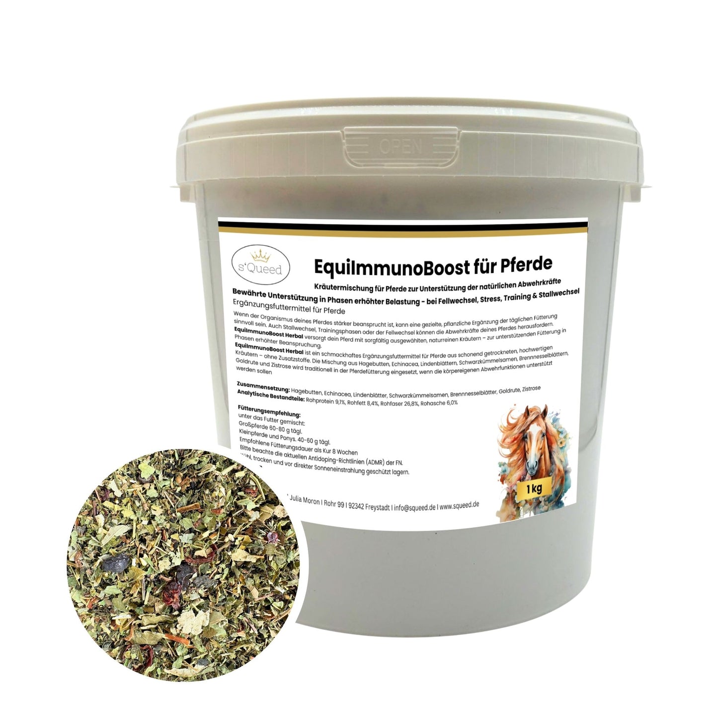 EquiImmunoBoost Herbal 1kg – Immunkräuter für Pferde