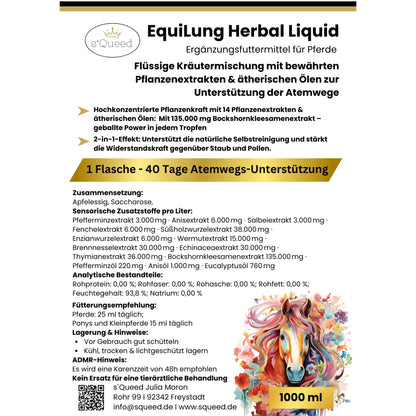 EquiLung Herbal Liquid 1000 ml Bronchial Liquid Pferd