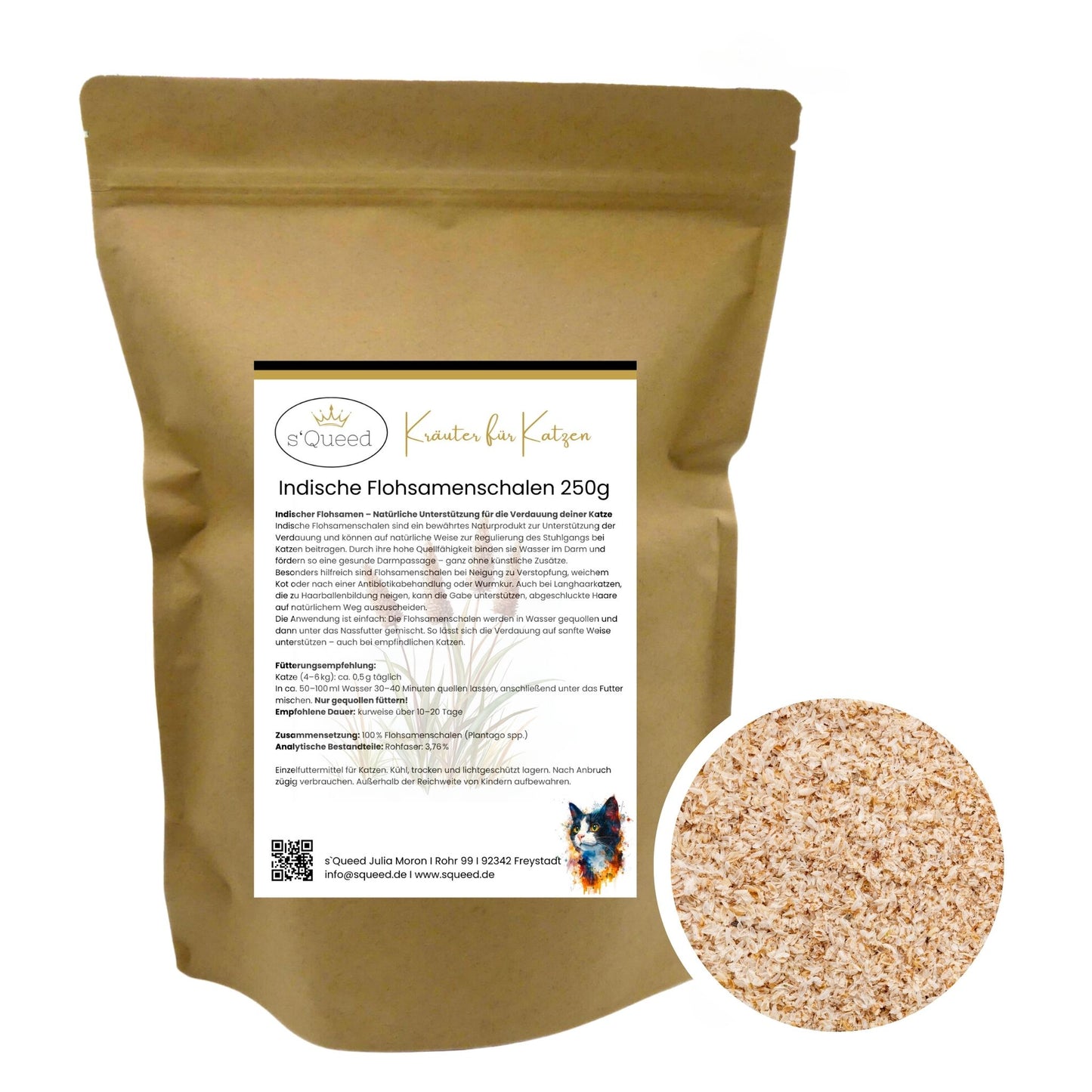Flohsamenschalen Katze 250g