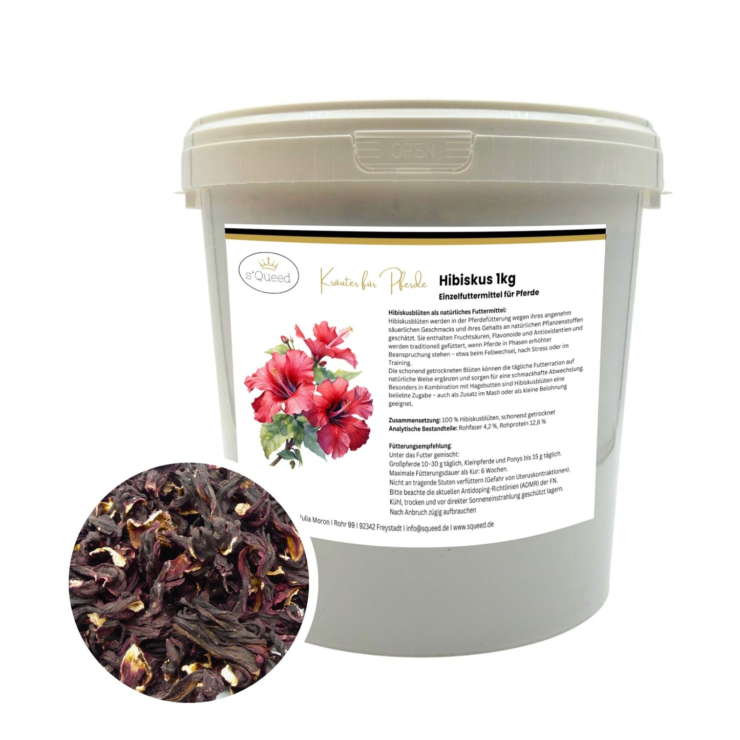 Hibiskusblüten (ganze Blüte) für Pferde 1kg