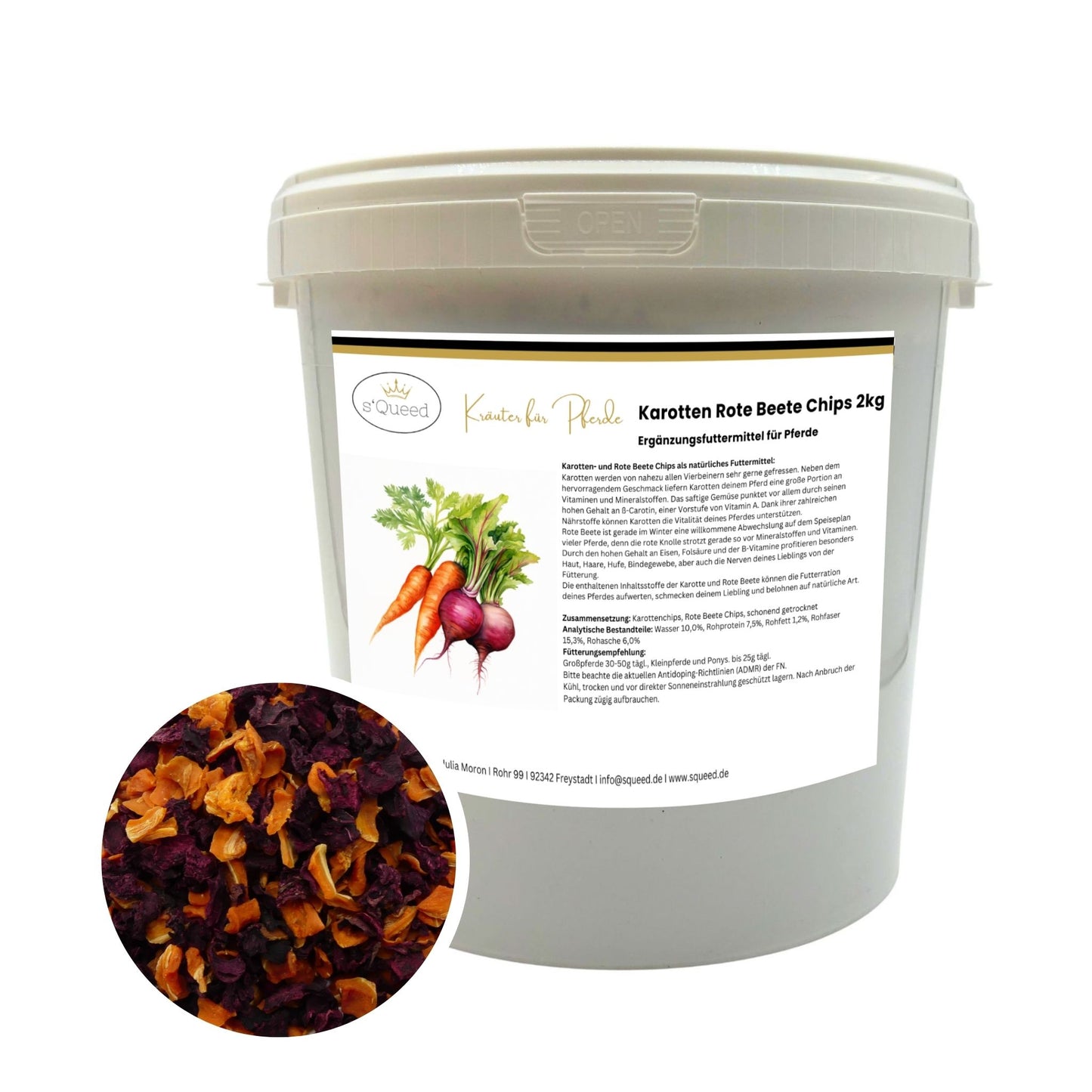 Karotten- & Rote-Beete-Chips Mischung Pferd 2kg