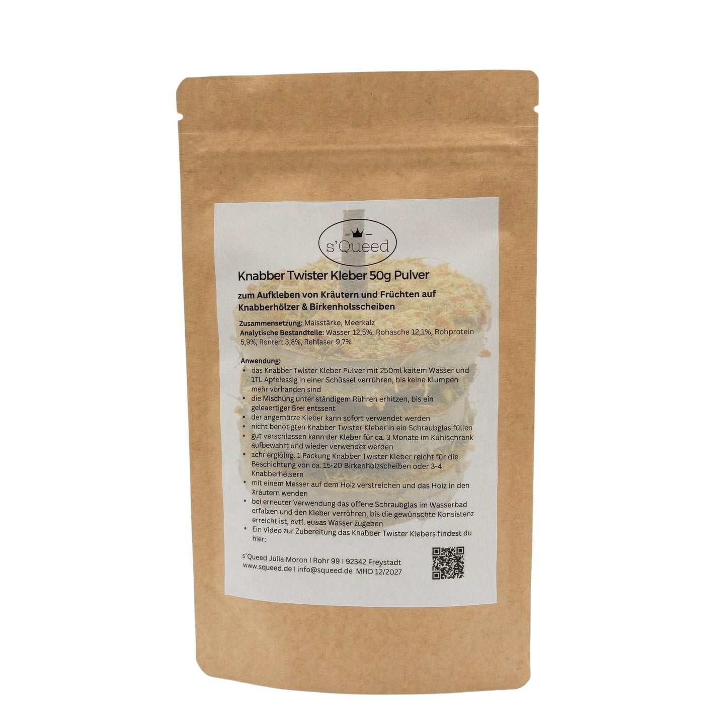 Knabber Twister Kleber 50 g Kleber zur Beschichtung von Birkenhölzern und Knabberhölzern
