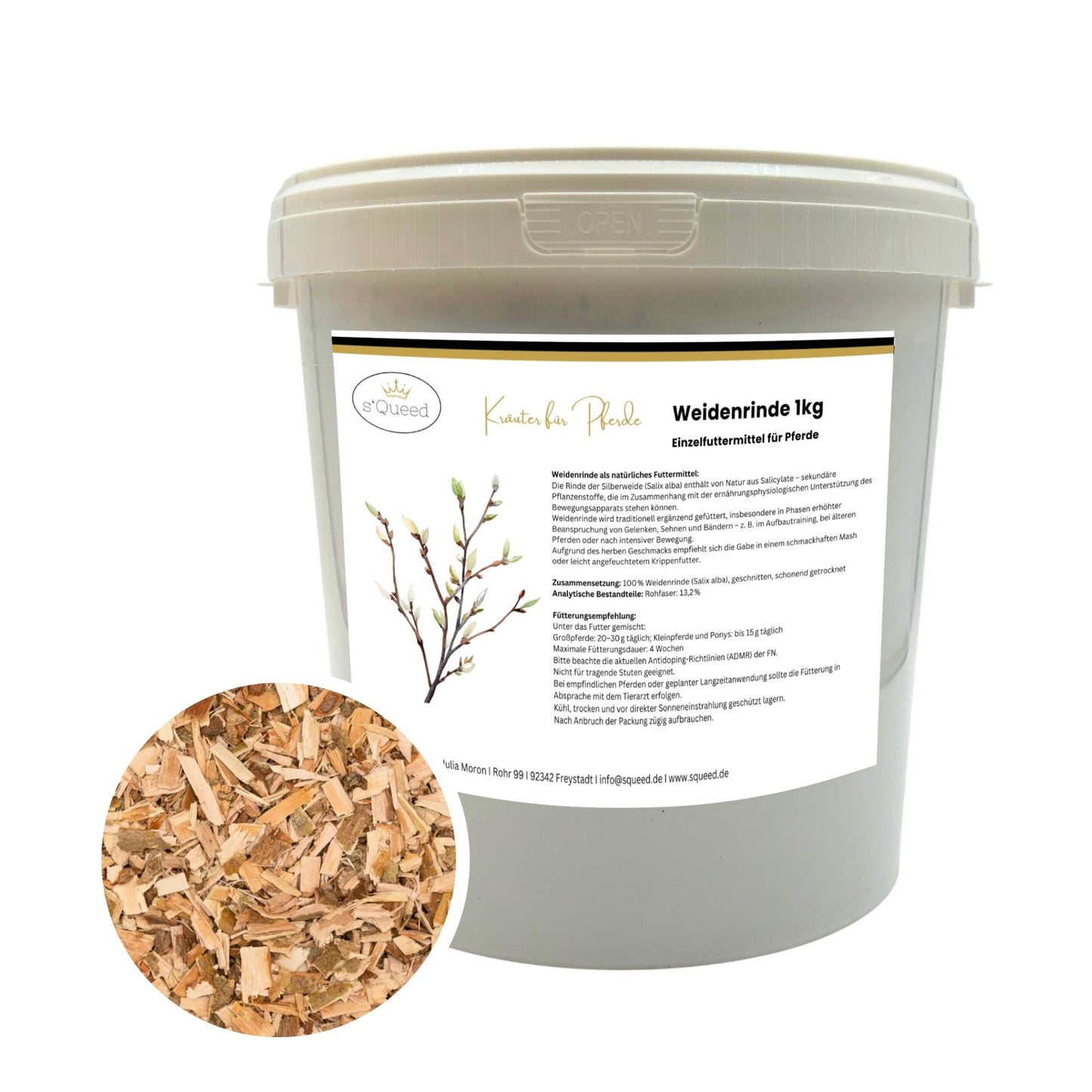 Weidenrinde geschnitten Pferd 1 kg